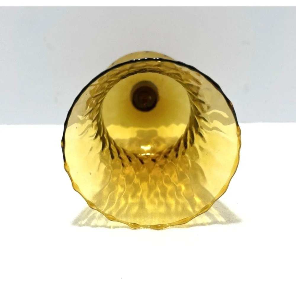 Vintage Amber Glass Votive Candle Cup Peg Fluted Honeycomb Retro Cottage Boho